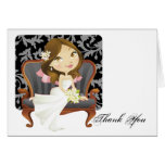 Cute Cartoon Bride Bridal Shower Thank You Cards