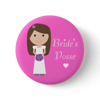Cute Cartoon Bride's Posse Bachelorette Party Pink