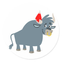Cute Cartoon Bull sticker