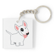 Cute Cartoon Bull Terrier Acrylic Keychain