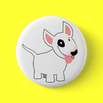 Nettes Karikatur-Bullterrier-Knopf-Abzeichen buttons