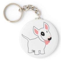Cute Cartoon Bull Terrier Keychain