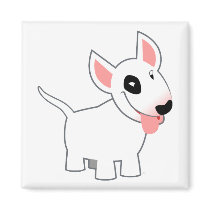Cute Cartoon Bull Terrier Magnet