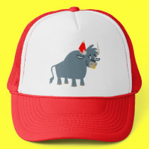 Cute Cartoon Bull Trucker Hat