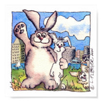Cute Cartoon Bunny Rabbit Poster Print by zooogle Cute Cartoon Bunny Rabbit Poster Print