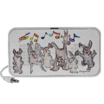 Cute Cartoon Bunny Rabbits Doodle Speaker