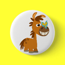 Nettes Karikatur-Schmetterlings-Pony-Knopf-Abzeich buttons