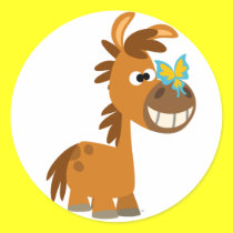 Netter Karikatur-Schmetterlings-Pony-Aufkleber sticker