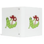 Cute Cartoon Caterpillar Worm Toadstool Design binders