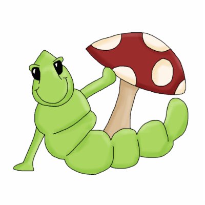 Cute Cartoon Caterpillar Worm Toadstool Design Photo Cutout by CartoonCuties