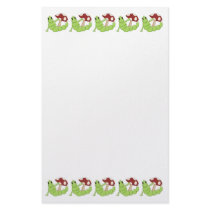 Cute Cartoon Caterpillar Worm Toadstool Design Stationery