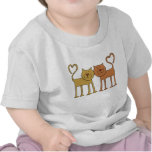 Cute Cartoon Cats with Tails Curved to Hearts Tshirt