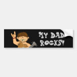 Cute Cartoon Caveman My Dad Rocks for Father Bumper Stickers
