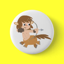Cute Cartoon Centaur Sagittarius Buttonne Badge