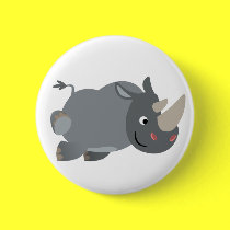 Nette Karikatur-aufladenNashorn-Knopf-Abzeichen buttons