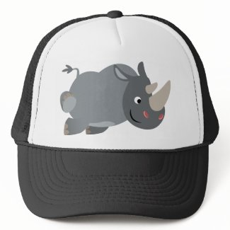 Cute Cartoon Charging Rhino Hat hat