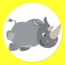 Nette Karikatur-aufladenNashorn-Aufkleber sticker