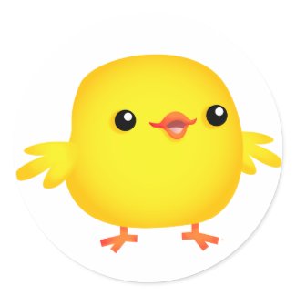 Cute Cartoon Chick :) round sticker sticker