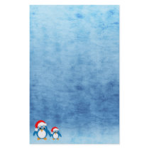 Cute Cartoon Christmas Penguins Personalized Stationery