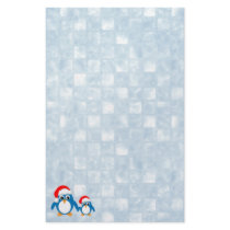 Cute Cartoon Christmas Penguins Personalized Stationery