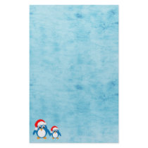 Cute Cartoon Christmas Penguins Custom Stationery
