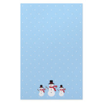 Cute Cartoon Christmas Snowmen Stationery Paper