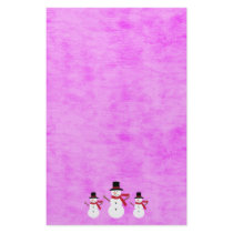 Cute Cartoon Christmas Snowmen Stationery Paper
