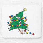 cute cartoon christmas tree character mousepads