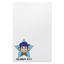 Cute Cartoon Clip Art Happy Monkey in Star w Hat Stationery Design