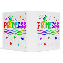 Cute Cartoon Clip Art Princess and Tiara 3 Ring Binder