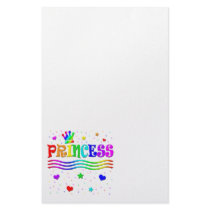 Cute Cartoon Clip Art Princess and Tiara Stationery Paper