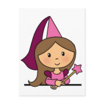 Cute Cartoon Clip Art Princess in a Pink Dress Post Cards