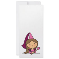 Cute Cartoon Clip Art Princess in a Pink Dress Custom Rack Card