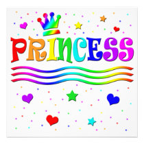 Cute Cartoon Clip Art Princess Tiara Bridal Shower invitations
