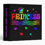 Cute Cartoon Clip Art Rainbow Princess Tiara Vinyl Binder