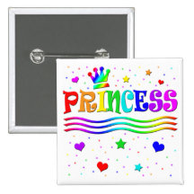 Cute Cartoon Clip Art Rainbow Princess Tiara Buttons