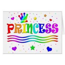 Cute Cartoon Clip Art Rainbow Princess Tiara Greeting Cards