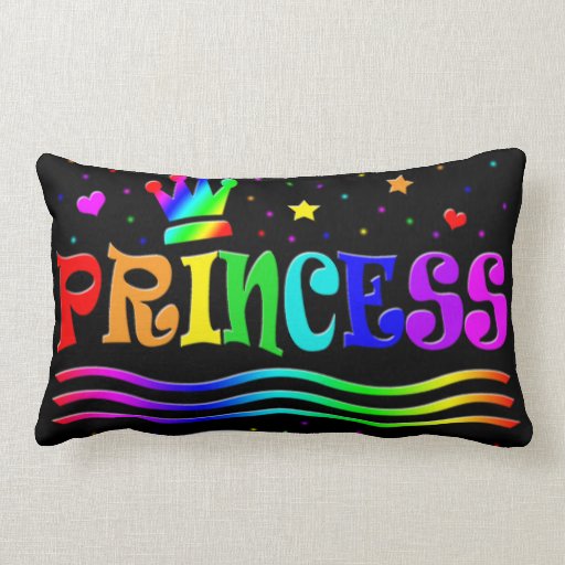 Cute Cartoon Clip Art Rainbow Princess Tiara Throw Pillow Zazzle