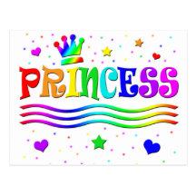 Cute Cartoon Clip Art Rainbow Princess Tiara Postcard