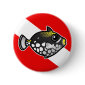 Cute Cartoon Clown Triggerfish Dive Flag Round Button