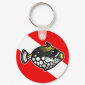 Cute Cartoon Clown Triggerfish Dive Flag Round Keychain