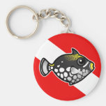 Cute Cartoon Clown Triggerfish Dive Flag Key Chains