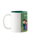 Cute Cartoon Couple &amp; Tree Christmas Mug