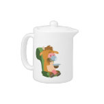 Cute Cartoon Cow and a Nice Cuppa Teapot teapots