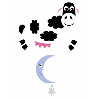 Cute cartoon cow jumping over a moon & star shirt