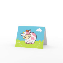 Cute Cartoon Cow Note Card