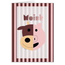 Cute cartoon cow + pig = Moink card