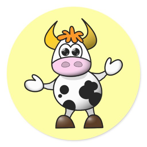 Cute Cartoon Cow Sticker Zazzle