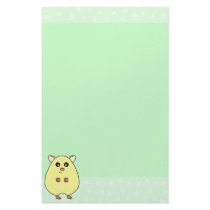 Cute Cartoon Cream Hamster Mint Stationery