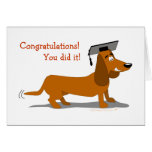 Cute Cartoon Dachshund Dog Graduation Greeting Card